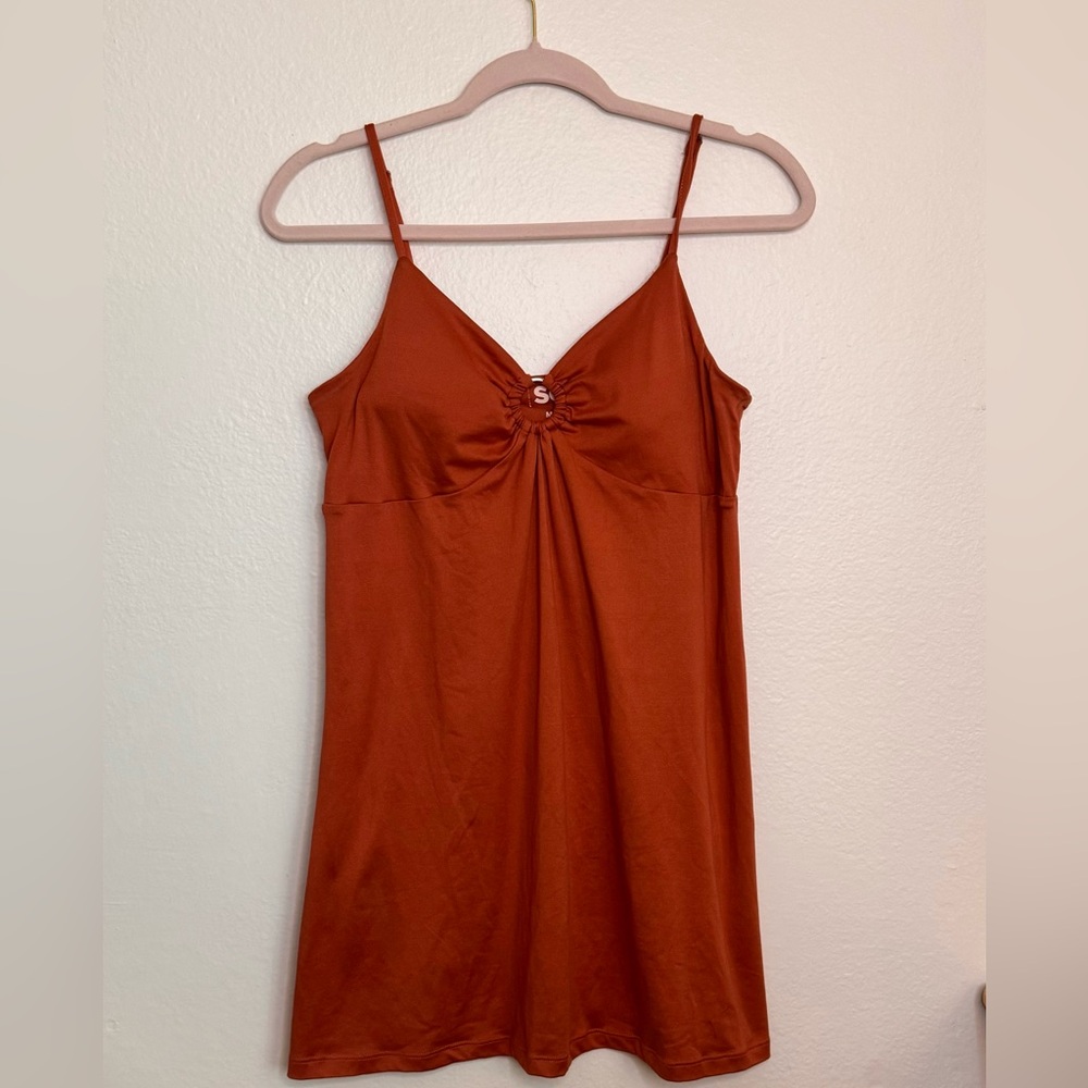 Burnt orange mini dress